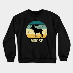 Moose At Sunset A Gift For Moose Lovers Crewneck Sweatshirt